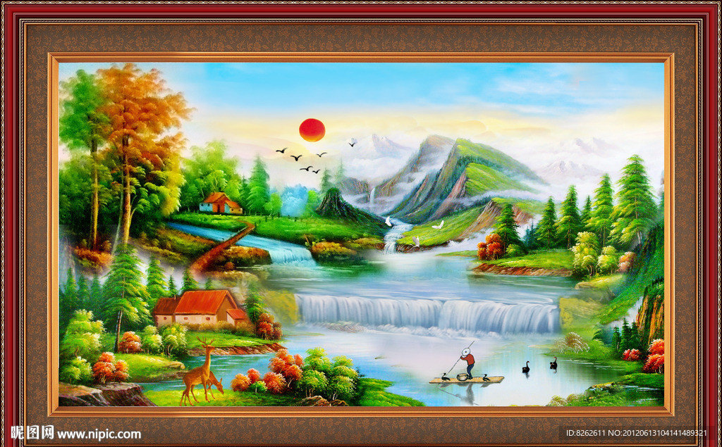 油画 漂亮的风景油画