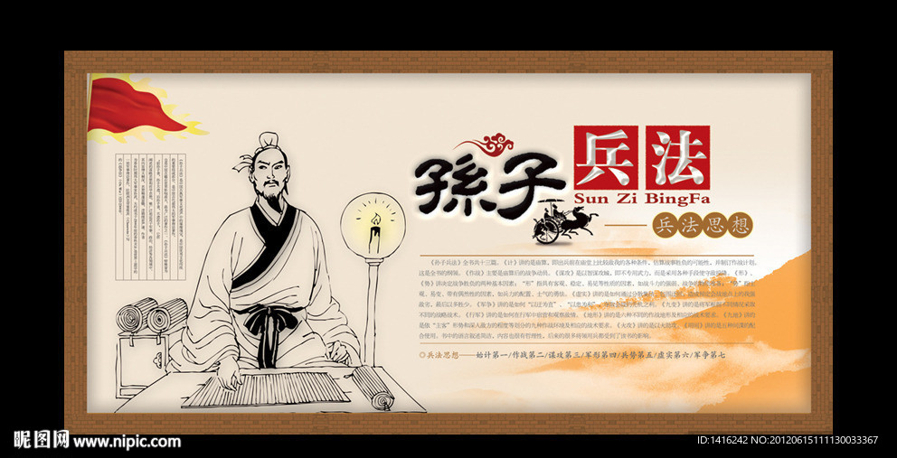 孙子兵法文化宣传栏广告