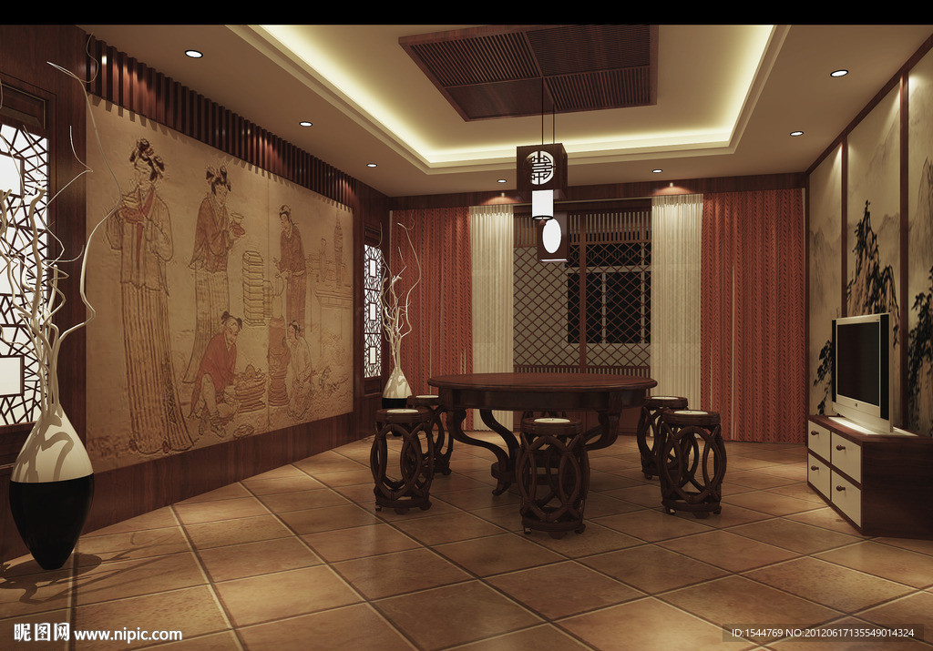 中式茶楼茶室