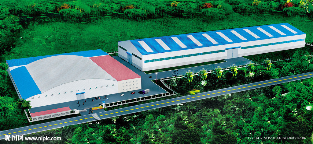 钢结构公司厂房效果图图片