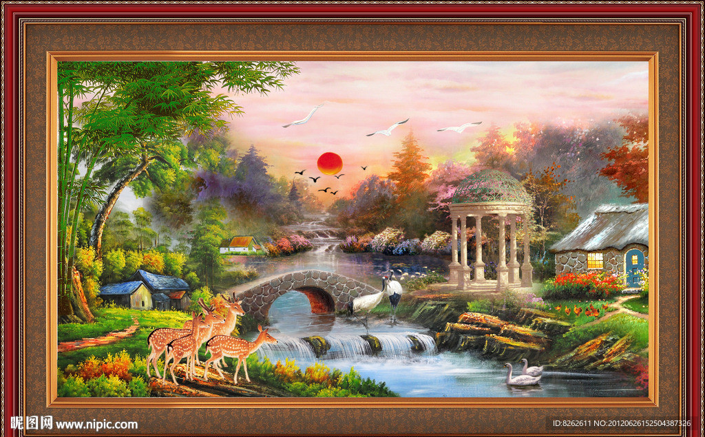 油画 漂亮的风景油画