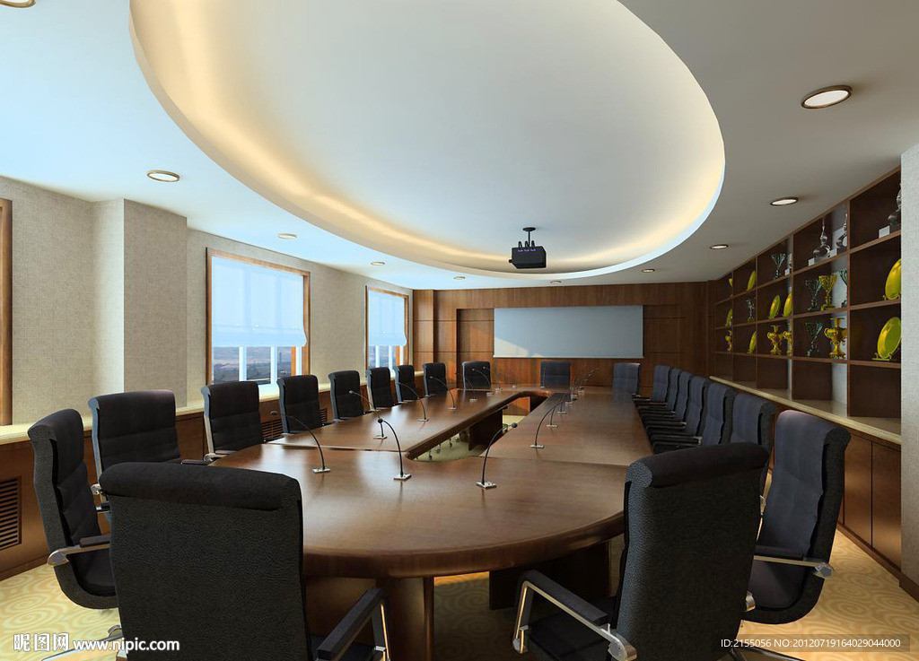 会议室室内效果图3d模型源文件（含灯光材质）