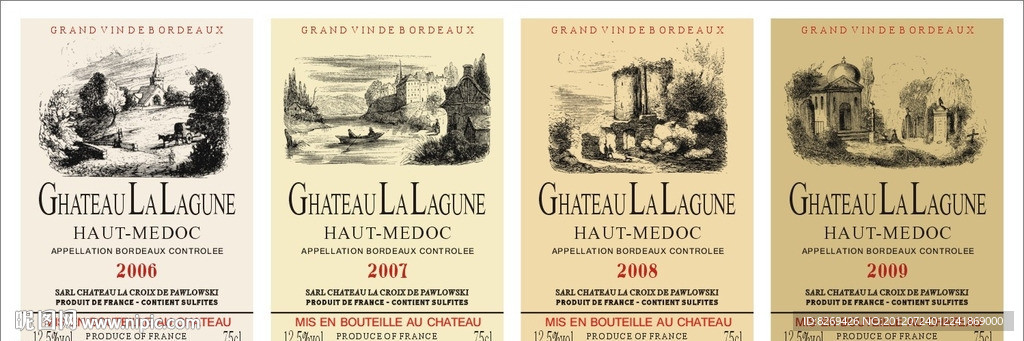 法国葡萄酒系列标签