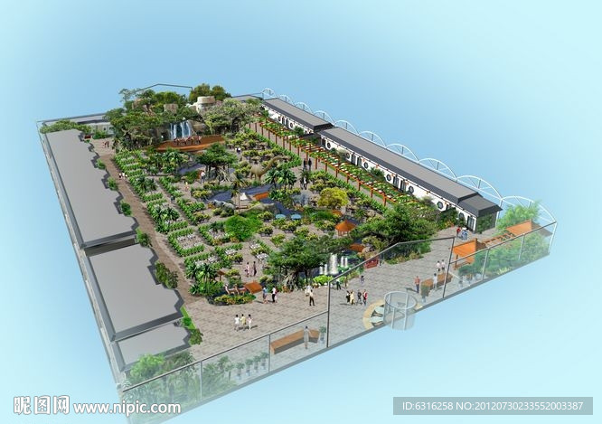 室内生态园鸟瞰图