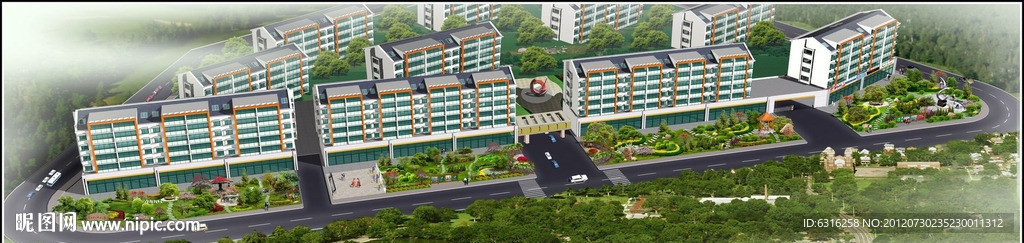 居住区鸟瞰方案