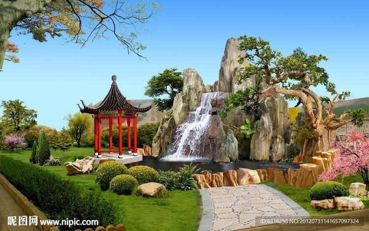 假山盆景效果图