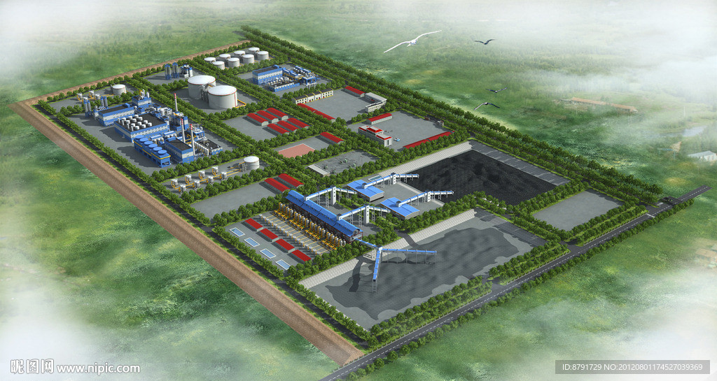 煤化工生产基地鸟瞰图