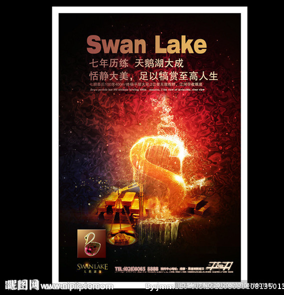 天鹅湖堡别墅报广图片