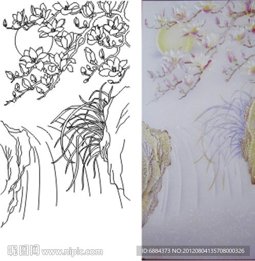 兰花 玉兰花 水 瀑布