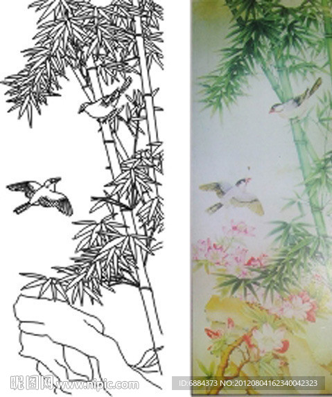 竹子鸟 石头 小鸟