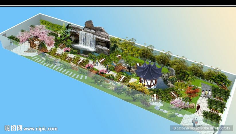 室内生态园景观鸟瞰图