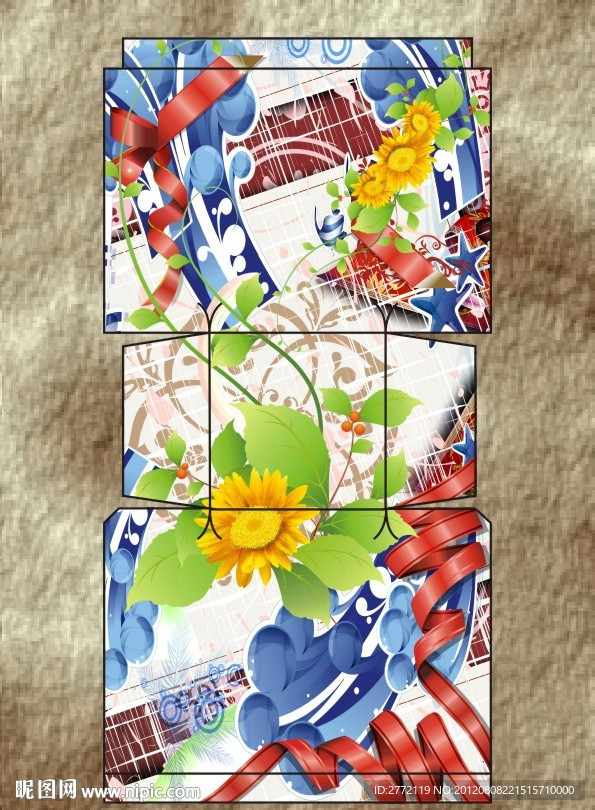 向日葵绿叶 彩盒