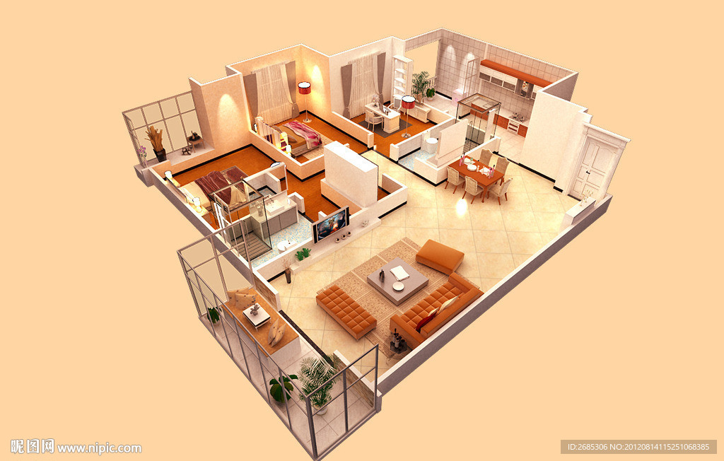 3D户型效果图