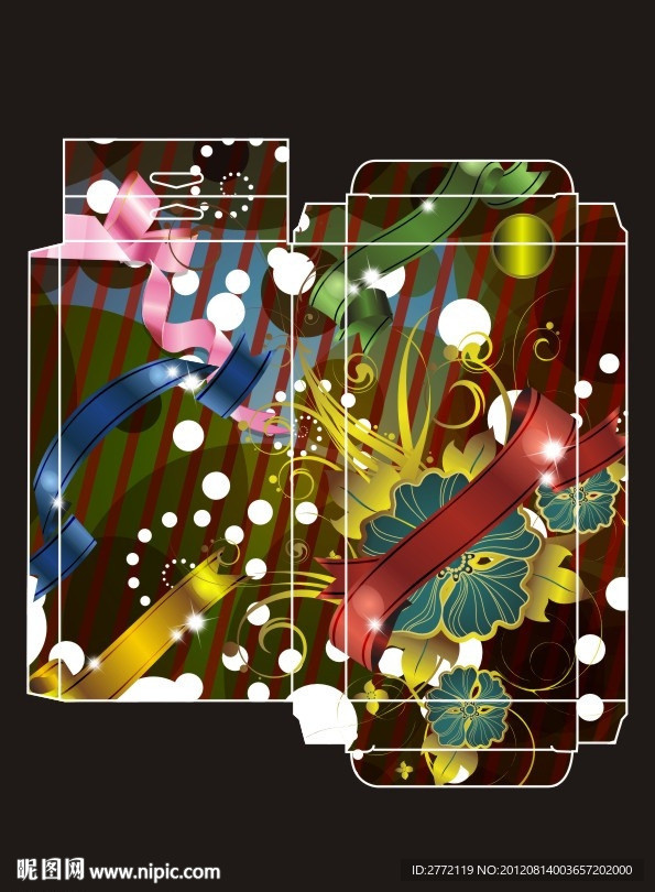 飘带丝巾金花 包装盒