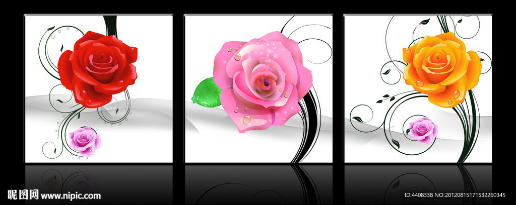 玫瑰 花卉 无框画
