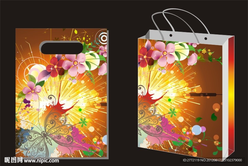 阳光鲜花美丽 手袋