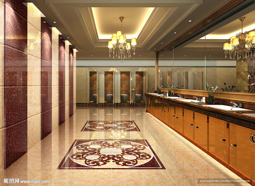 公共卫生间陶瓷铺贴效果图