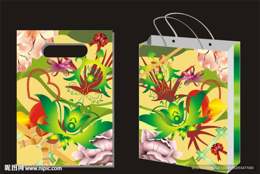 绿色花草 环保袋