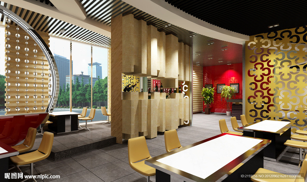 快餐厅 火锅店室内装修效果图3d模型源文件(全模)