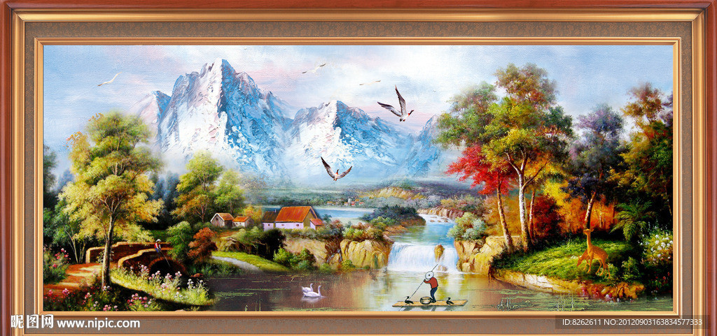 油画 漂亮的风景油画