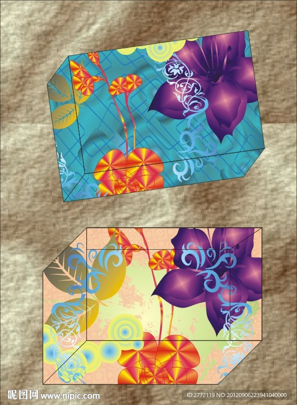 篮彩紫花 包装盒