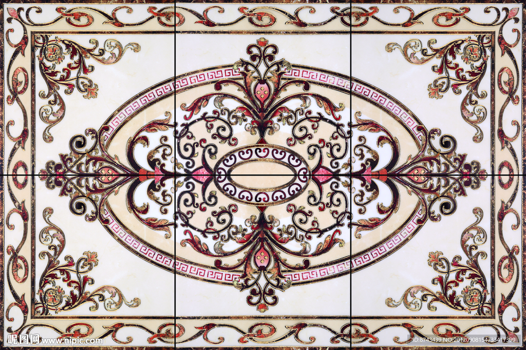 抛晶砖拼花图片