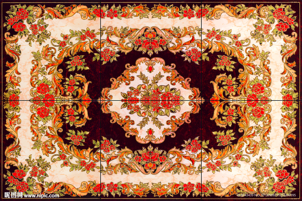 抛晶砖拼花图片