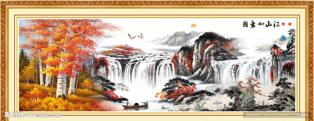 聚宝盆国画