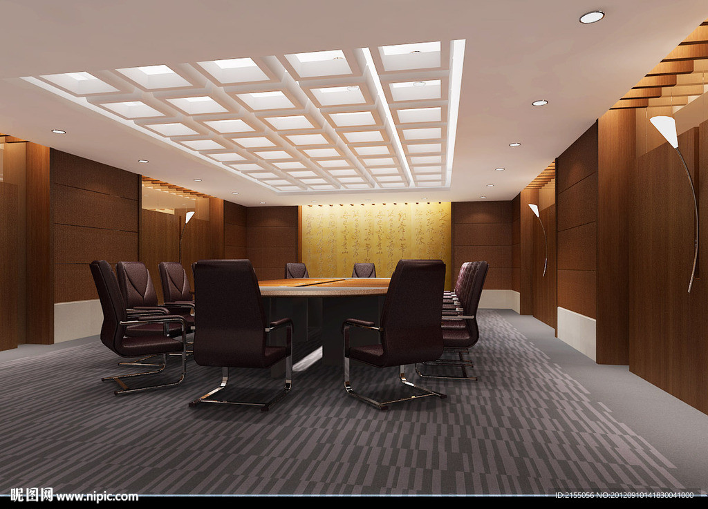 会议室室内效果图3d模型源文件
