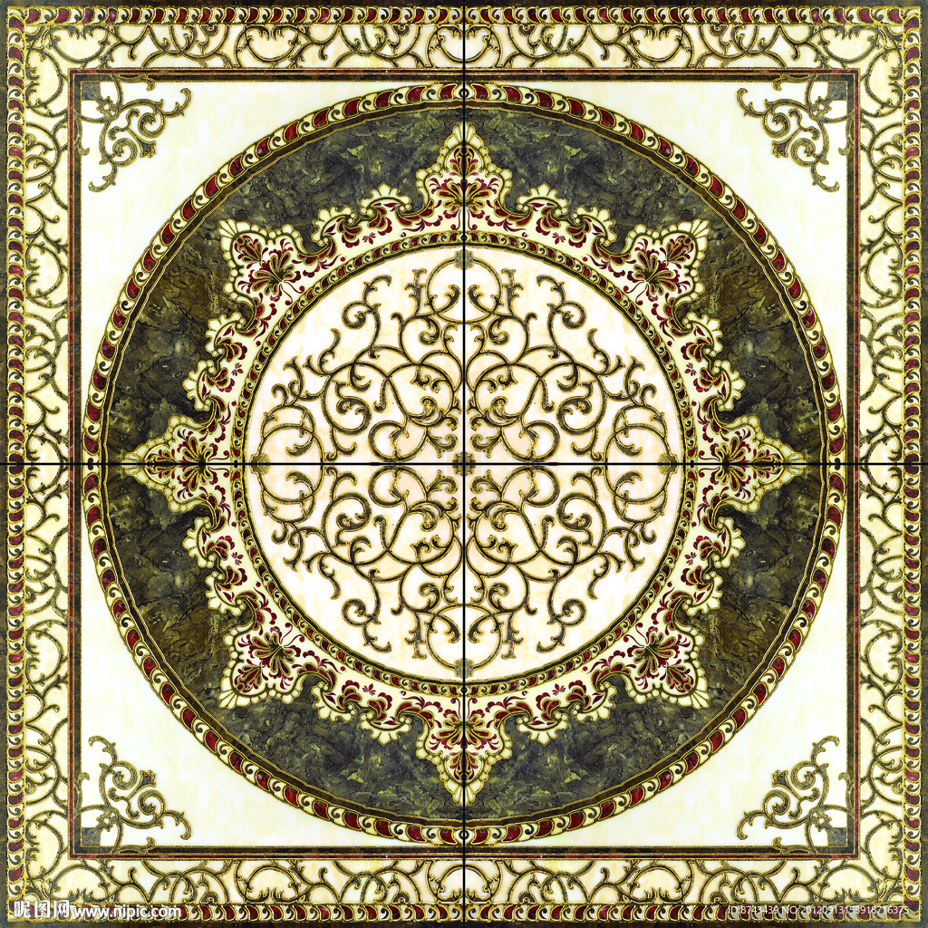 抛晶砖拼花图片