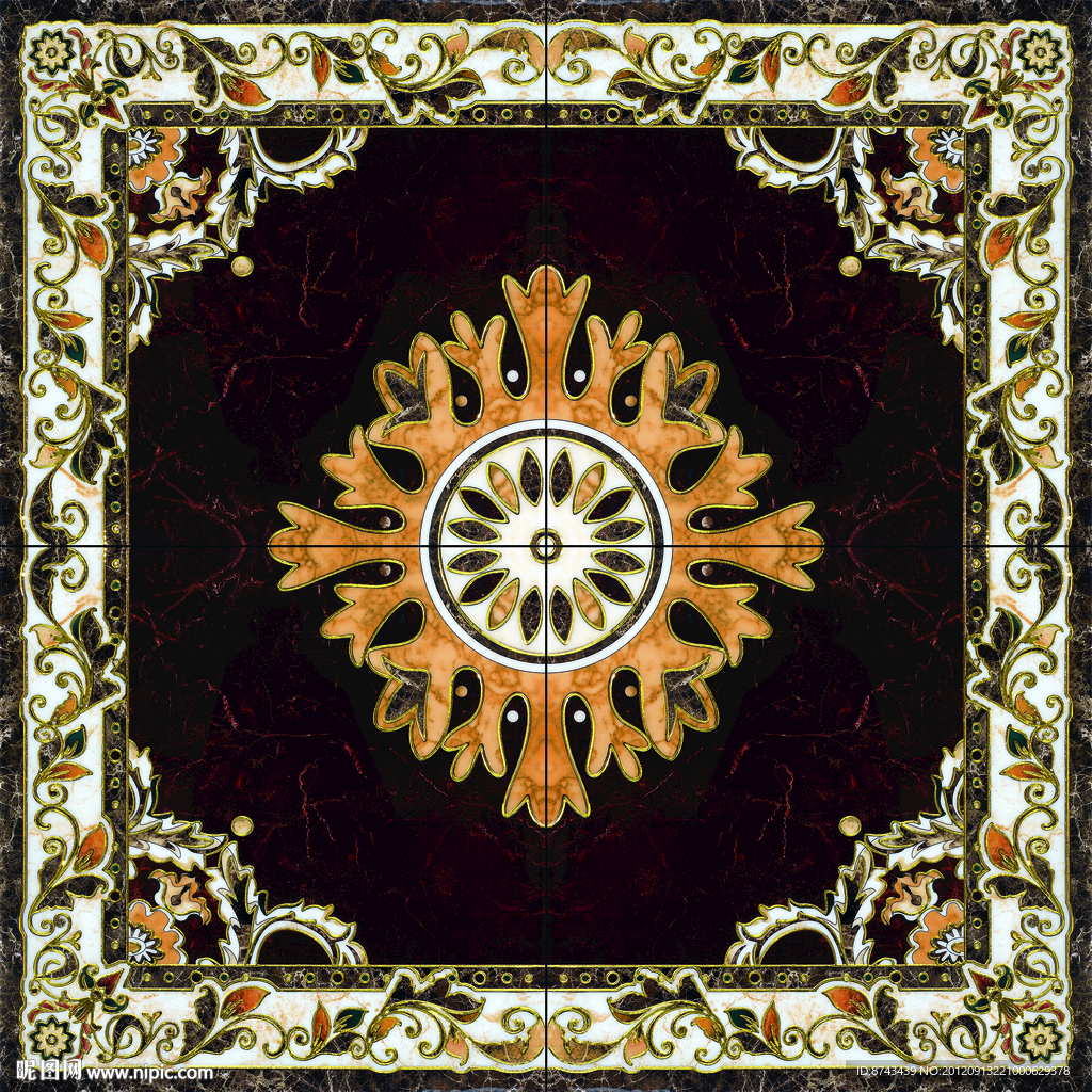 抛晶砖拼花图片