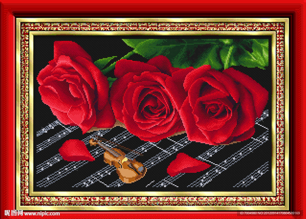 图纸源文件十字绣源文件花之恋歌