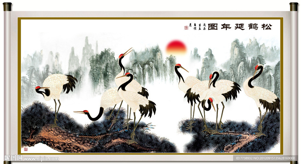 国画 仙鹤