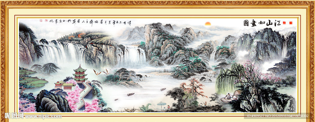 聚宝盆国画