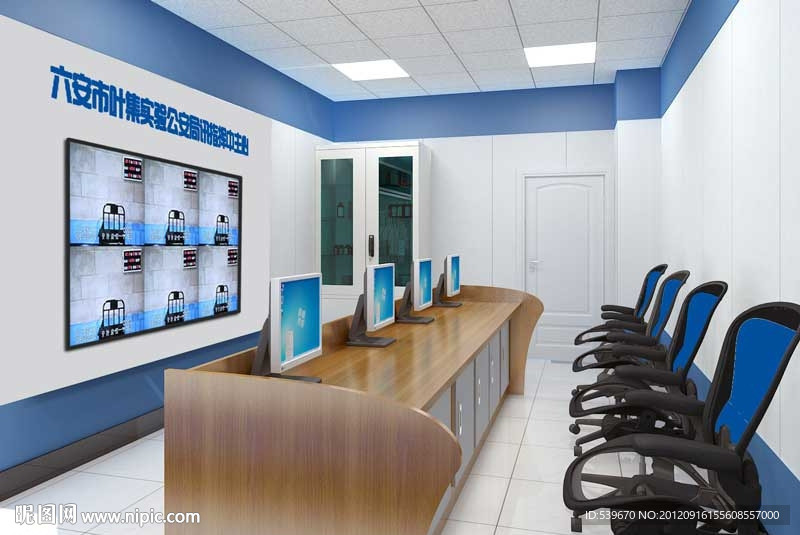 监控指挥控制中心贴图材质灯光全