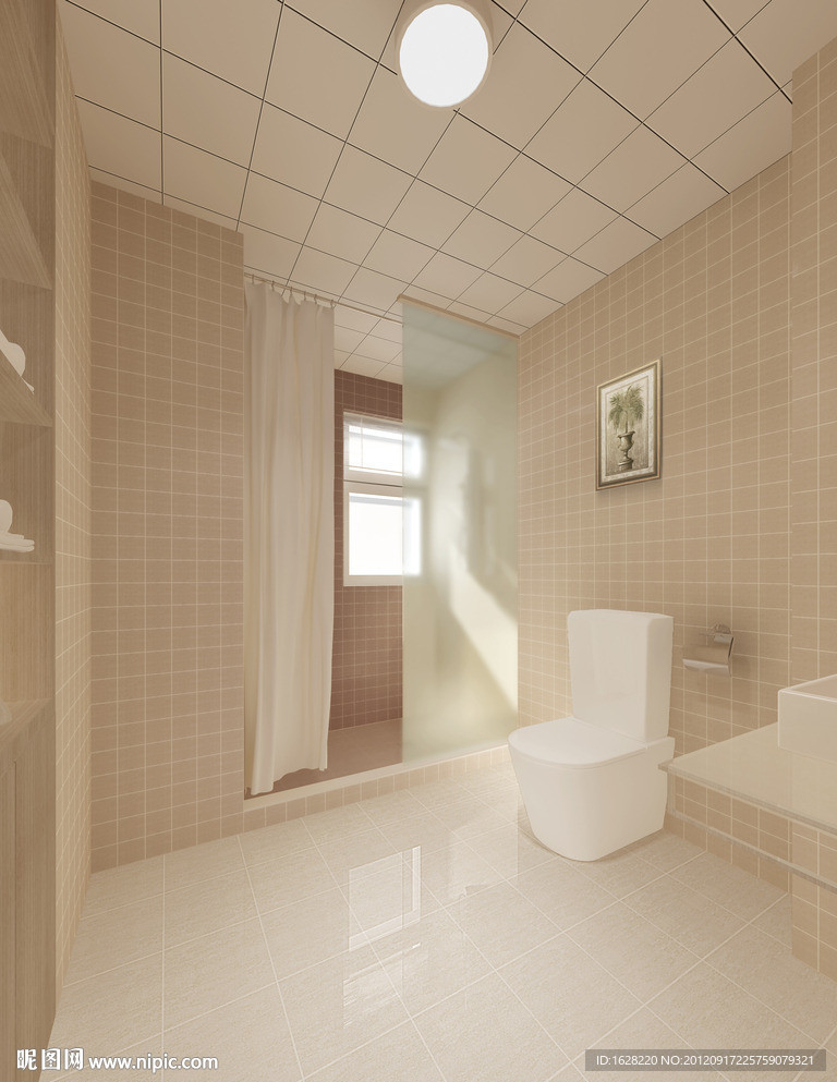 室内设计现代风格样板间卫生间效果图