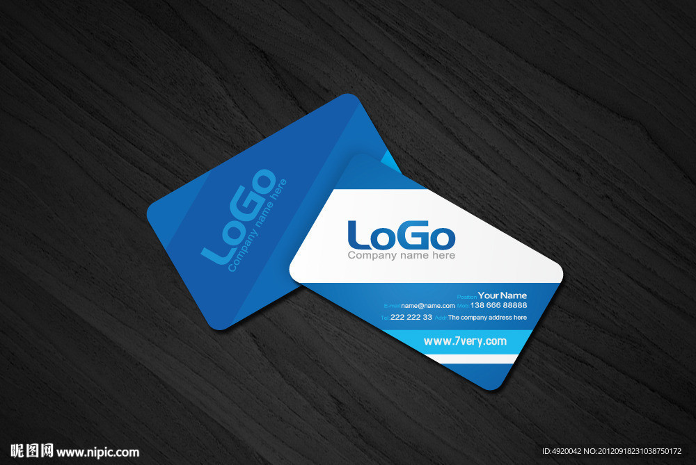 个性名片 蓝色名片设计