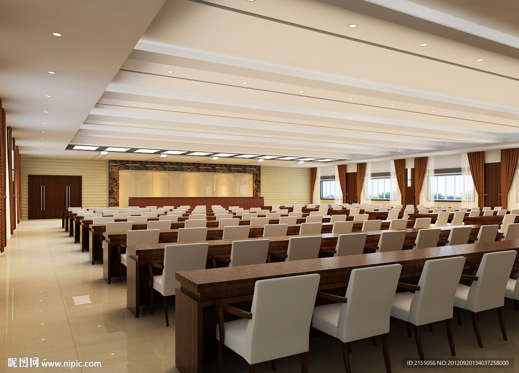 大会议室报告厅室内效果图3d模型源文件
