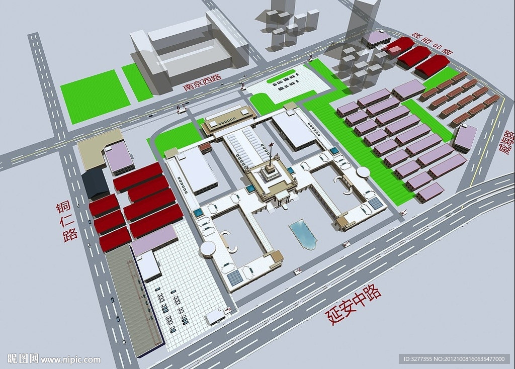 上海展览中心鸟瞰模型