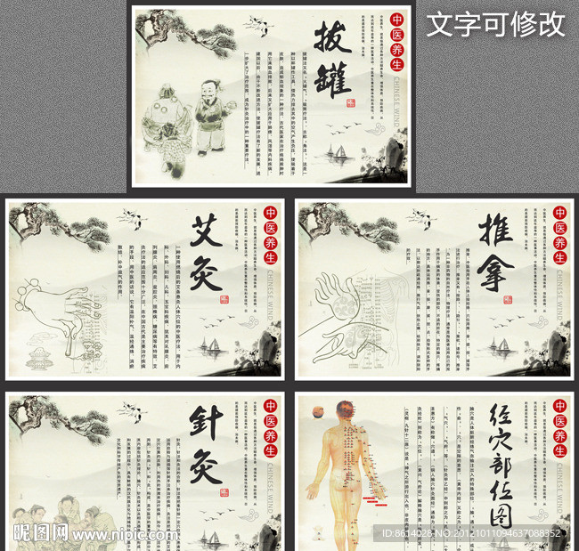 中国风中医文化展板