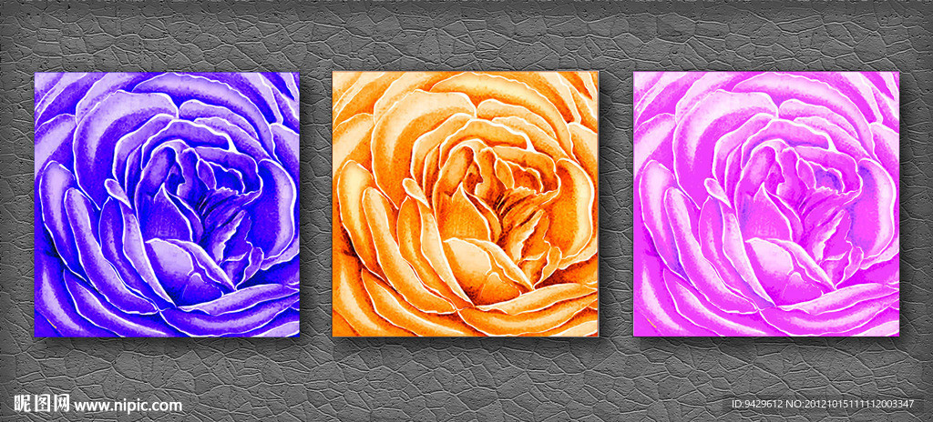 玫瑰精品无框画