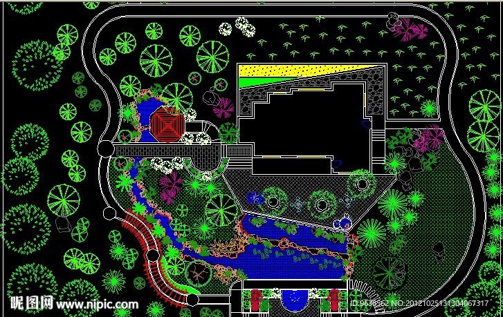 某私家别墅庭院绿化设计平面图
