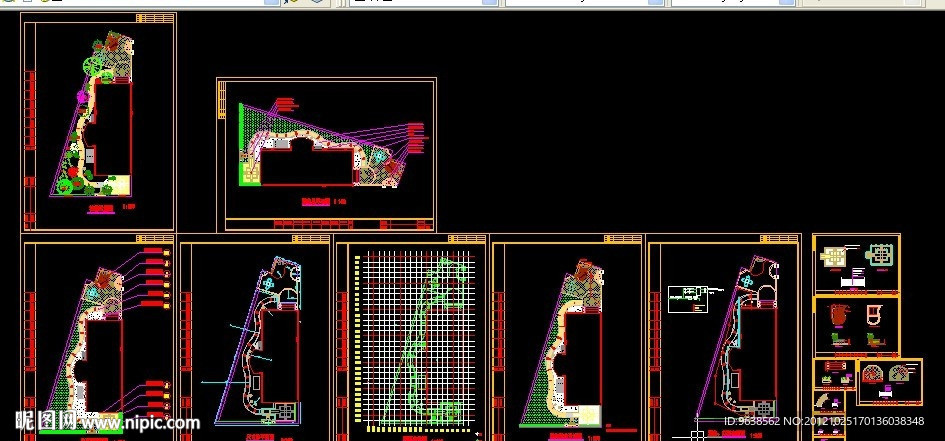 某排屋别墅庭院景观设计 绿化 施工 整套