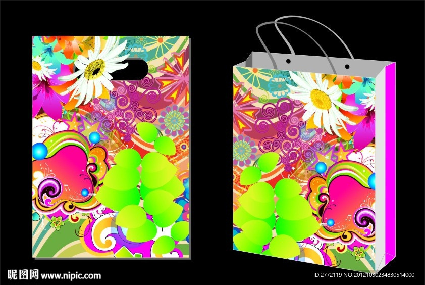 红粉鲜花美 手袋