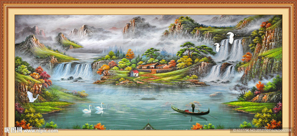 巨幅山水画（油画）