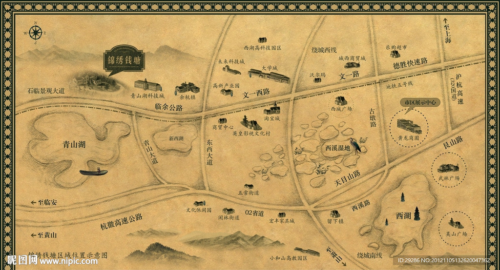 锦绣钱塘位置示意图