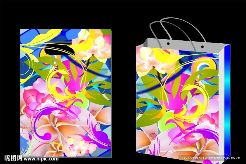 白玉兰蓝叶 手提袋