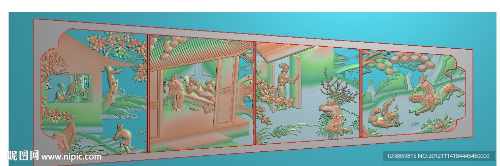 精雕图 寿板 二十四孝设计 jdp