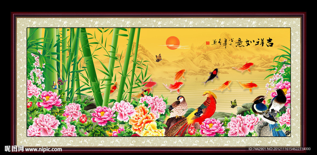 富贵吉祥 牡丹 牡丹图 国画牡丹 富贵长春