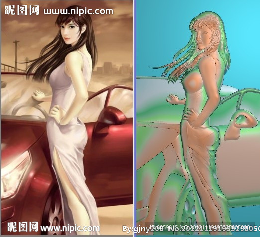 精雕图 小车女模 jdp